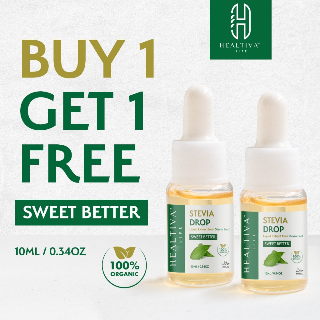 HEALTIVA Paket 2Pcs Stevia Tetes 10ml Pemanis Alami Pengganti Gula