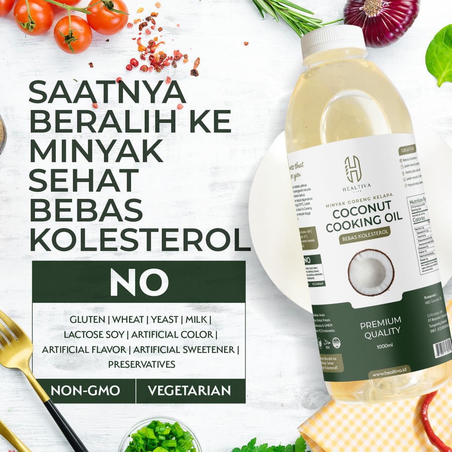 HEALTIVA Minyak Goreng Kelapa Murni RBD 5 Liter Coconut Cooking Oil Sehat
