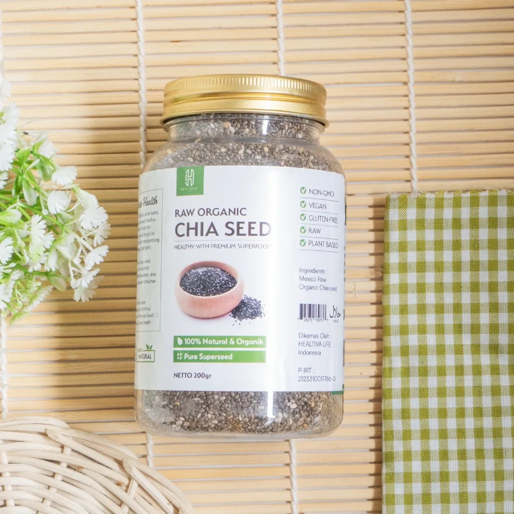 HEALTIVA Chia Seed Hitam 200gr  Mexico Black Chia Seed Premium Biji Chia Superfood