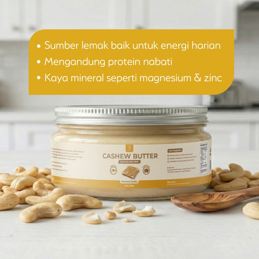 HEALTIVA Cashew Butter Dark Chocolate Espresso 280gr Selai Kacang Mete Premium Spread