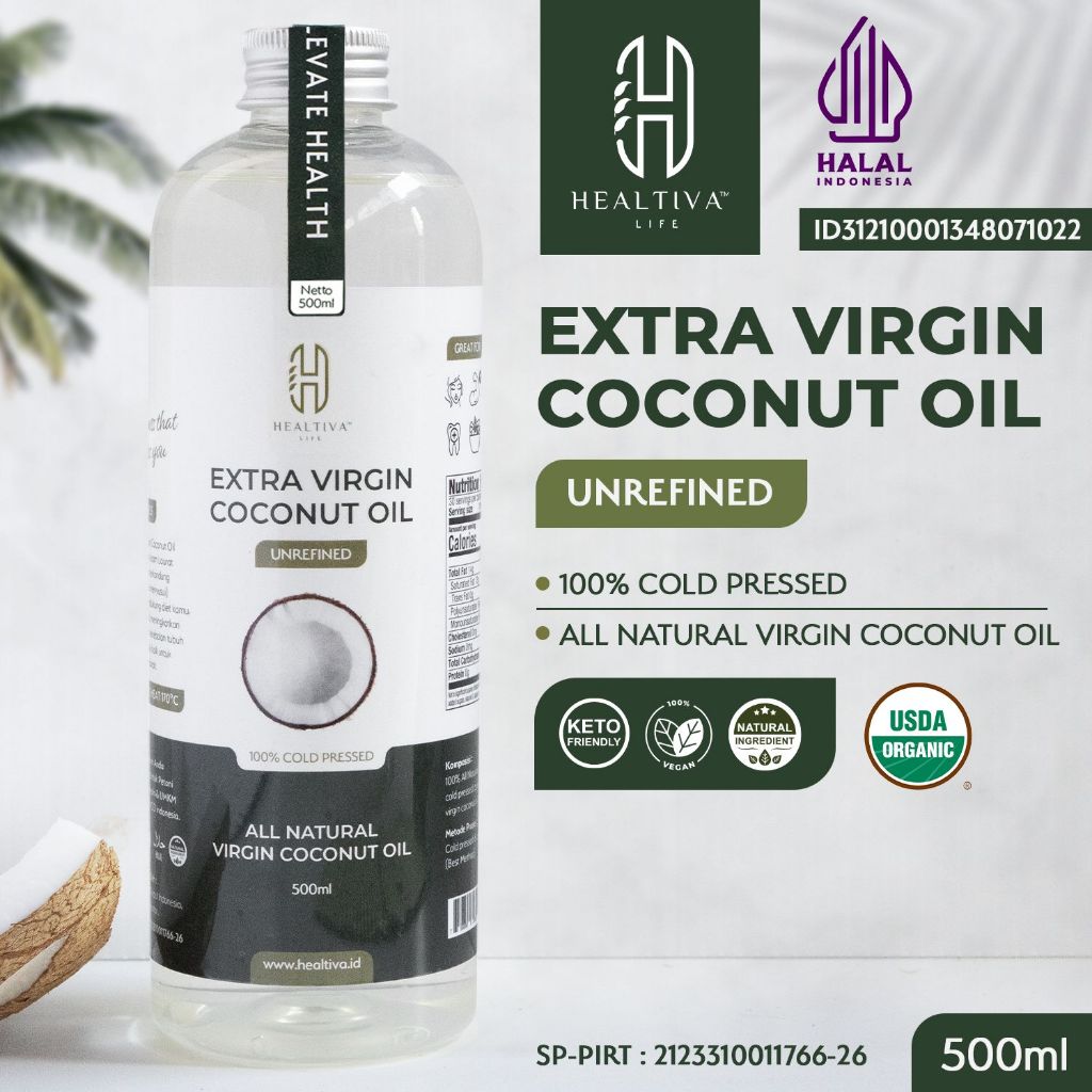 HEALTIVA VCO 500ml Minyak Kelapa Murni Extra Virgin Coconut Oil