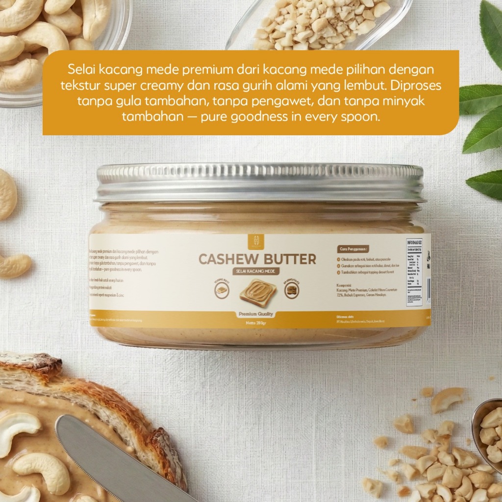 HEALTIVA Cashew Butter Dark Chocolate Espresso 280gr Selai Kacang Mete Premium Spread