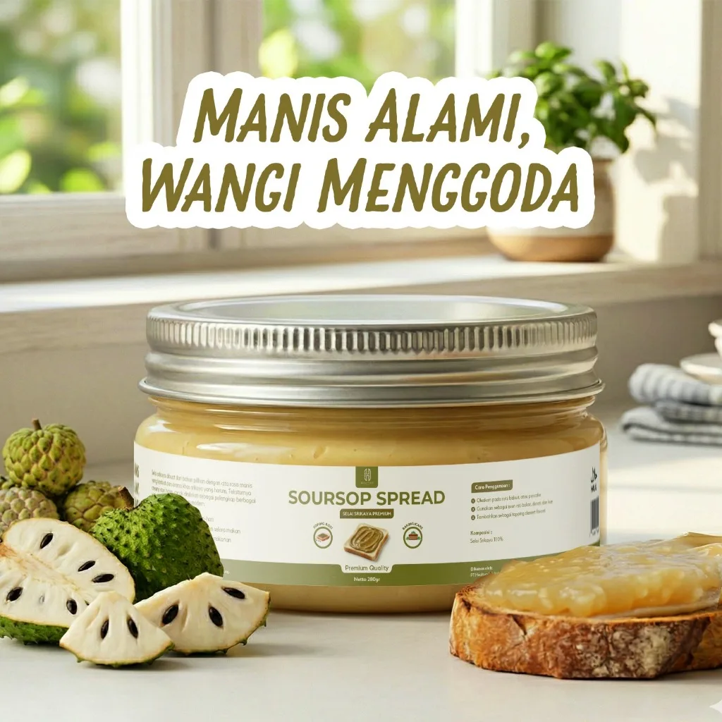 HEALTIVA Soursop Spread 280gr Selai Srikaya Buah Asli Creamy Oles Roti Dessert Premium