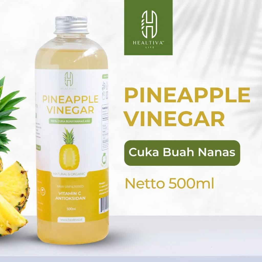 HEALTIVA Cuka Nanas Original Untuk Keshatan 500ml With Mother | Pineapple Vinegar Fermentasi Alami