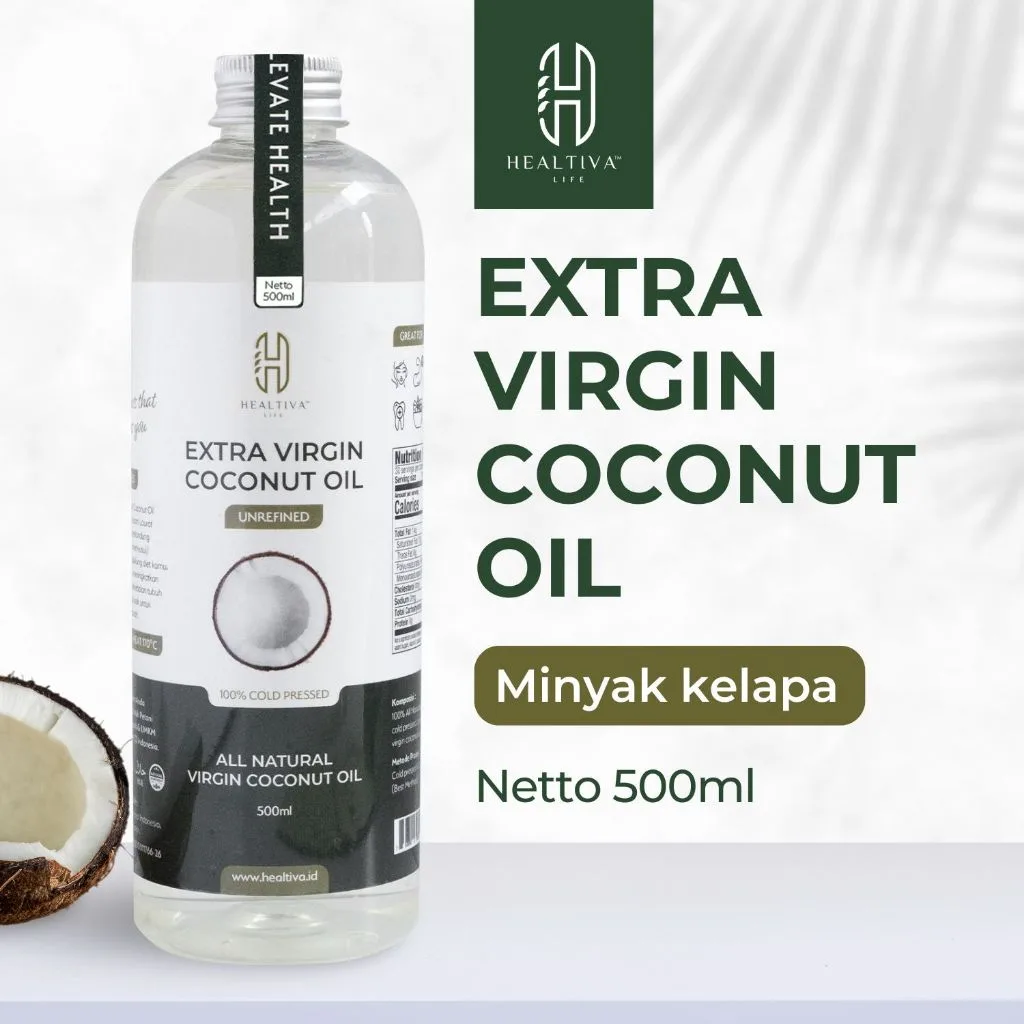 Healtiva VCO Virgin Coconut Oil 500ml Minyak Kelapa Murni Coconut Oil