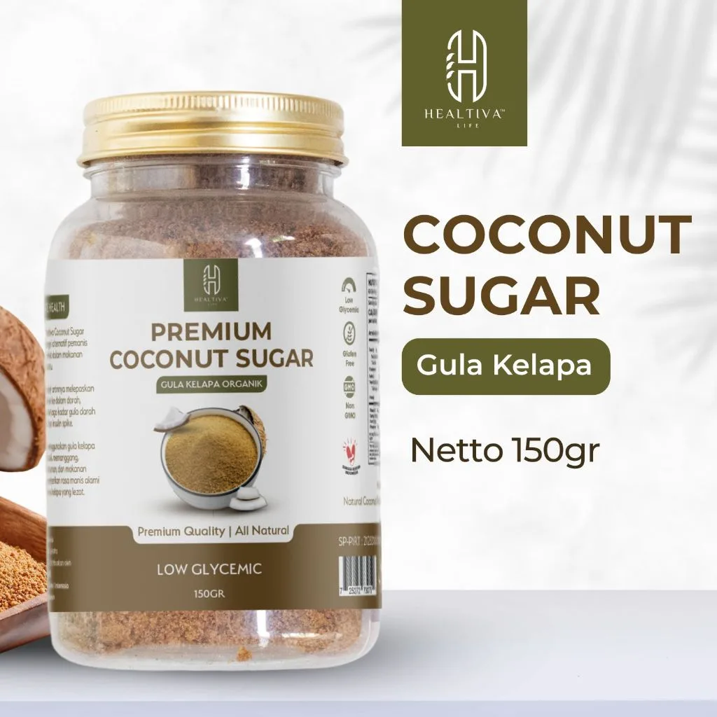 HEALTIVA Gula Kelapa Bubuk Organik 150gr Pemanis Alami Pengganti Gula