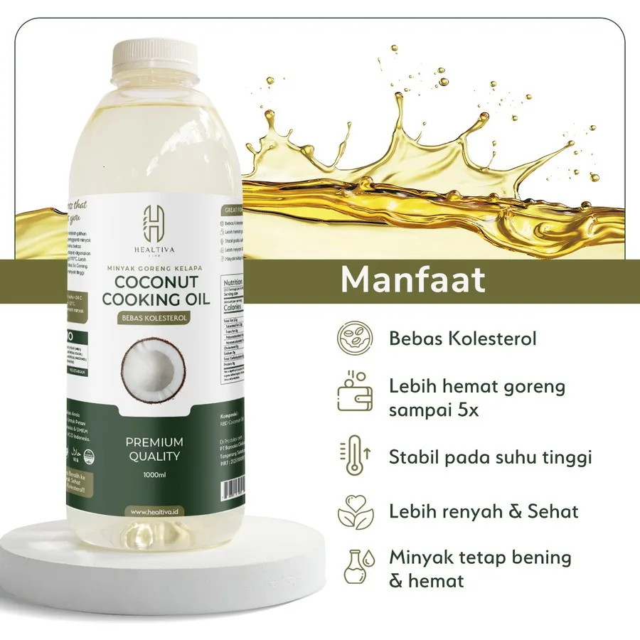 HEALTIVA Minyak Goreng Kelapa Murni RBD 5 Liter Coconut Cooking Oil Sehat