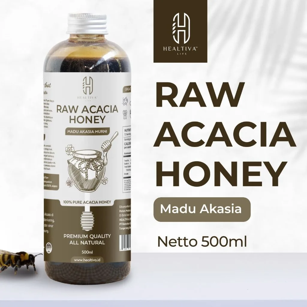 HEALTIVA Madu Akasia Murni 500ml Acacia Honey Asli 100% Tanpa Campuran