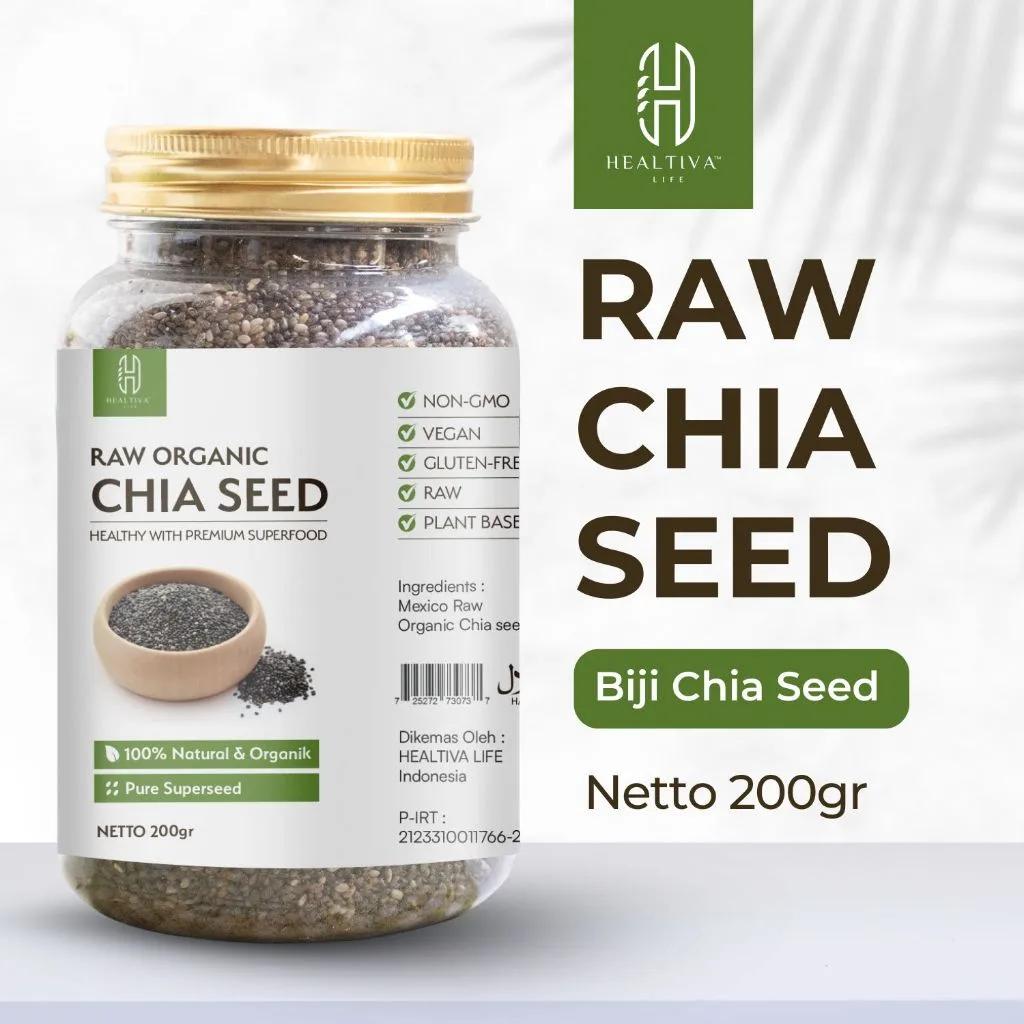 HEALTIVA Chia Seed Hitam 200gr  Mexico Black Chia Seed Premium Biji Chia Superfood
