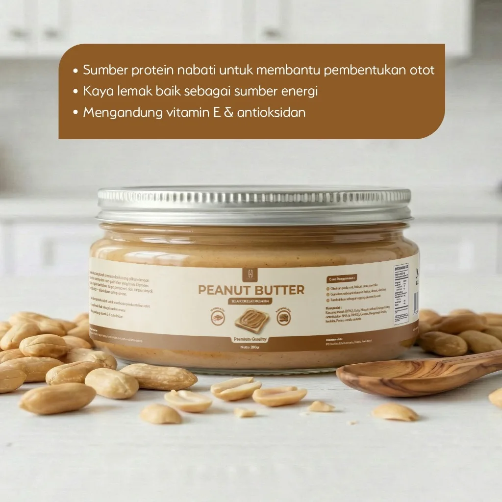 HEALTIVA Peanut Butter 280gr Selai Kacang Creamy Manis Lembut Oles Roti Healthy Spread