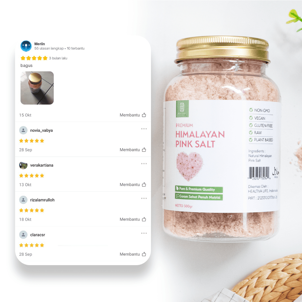 HEALTIVA Garam Himalaya Murni 300gr Garam Himalaya Original Himalayan Pink Salt