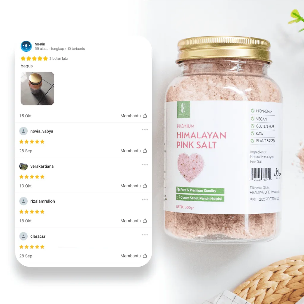 HEALTIVA Garam Himalaya Murni 300gr Garam Himalaya Original Himalayan Pink Salt