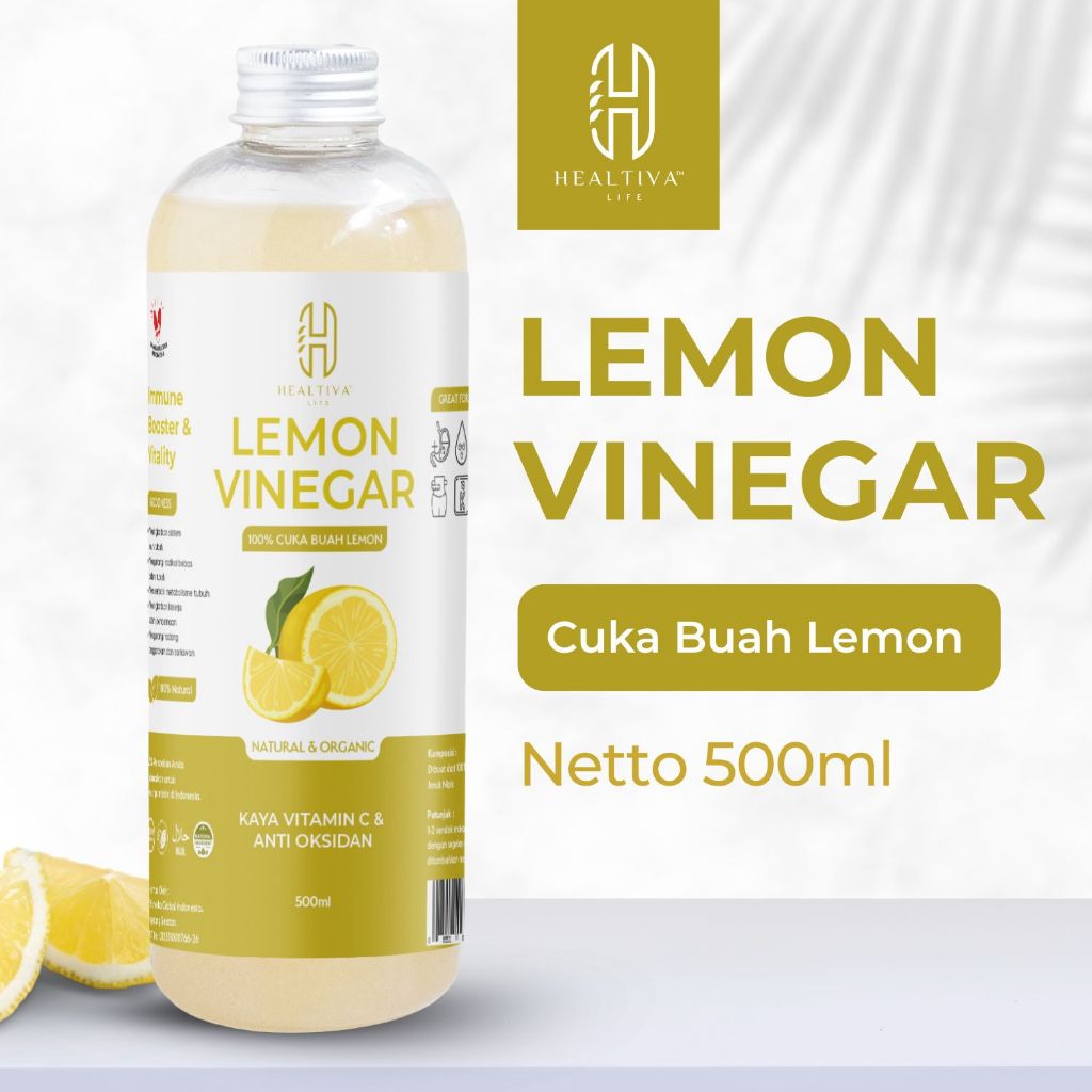 HEALTIVA Cuka Lemon Murni 500ml Lemon Cider Vinegar Minuman Diet & Detox