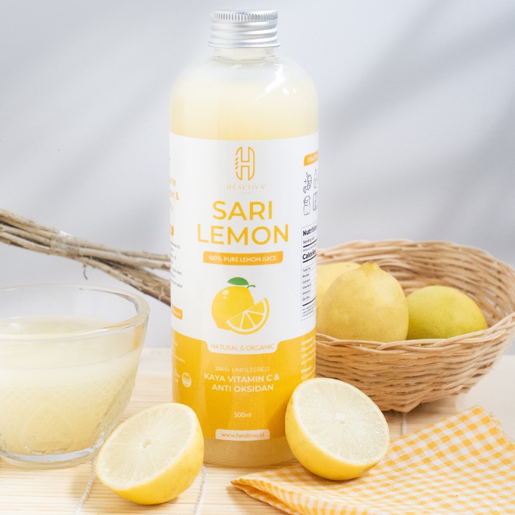 HEALTIVA Sari Lemon Murni 500ml Perasan Air Lemon Asli Minuman Kesehatan