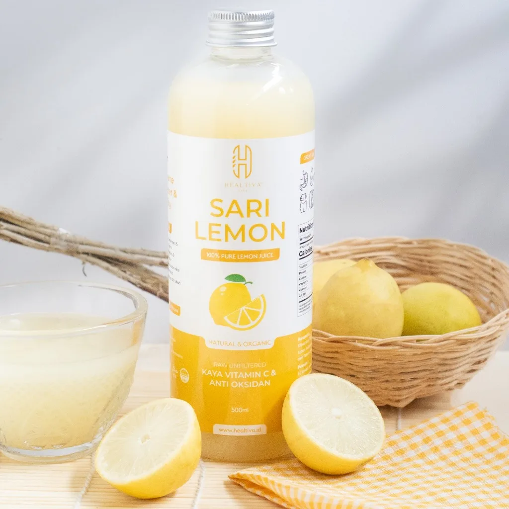 HEALTIVA Sari Lemon Murni 500ml Perasan Air Lemon Asli Minuman Kesehatan