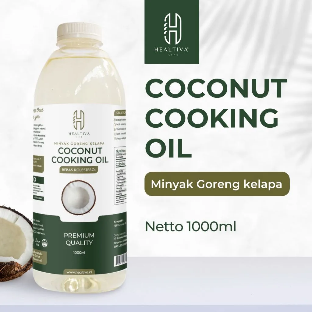 HEALTIVA Minyak Goreng Kelapa Murni RBD 1 Liter Coconut Cooking Oil Sehat