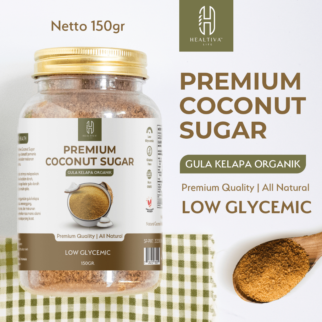 HEALTIVA Gula Kelapa Bubuk Organik 150gr Pemanis Alami Pengganti Gula
