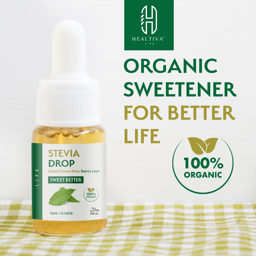 HEALTIVA Stevia Tetes Cair 10ml Pemanis Alami Natural Sweetener Pengganti Gula