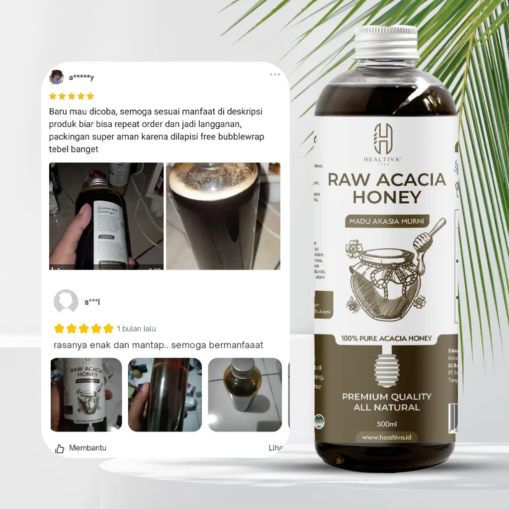 HEALTIVA Madu Akasia Murni 500ml Acacia Honey Asli 100% Tanpa Campuran