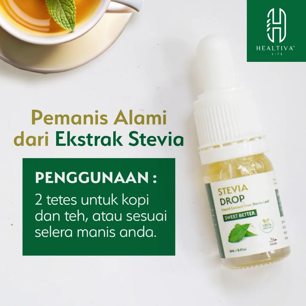 HEALTIVA Stevia Tetes Cair 5ml Natural Sweetener Pengganti Gula