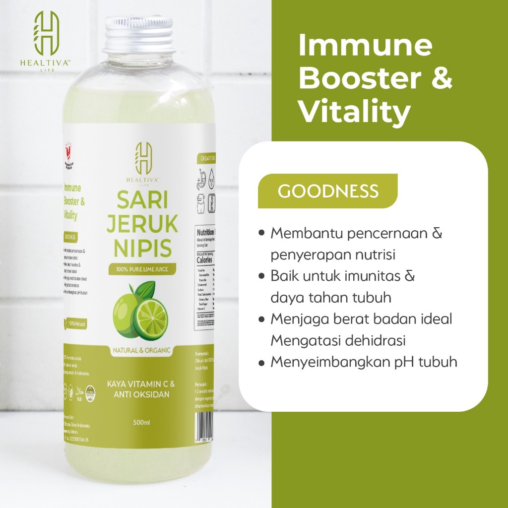 HEALTIVA Sari Jeruk Nipis 500ml Perasan Jeruk Nipis Murni Minuman Kesehatan