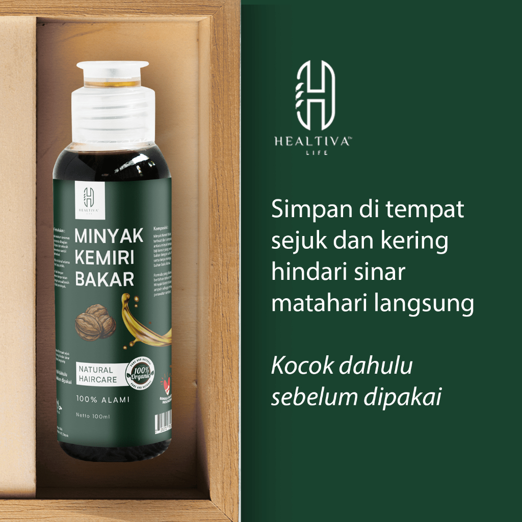 HEALTIVA Minyak Kemiri Bakar 100ml Penghitam Rambut