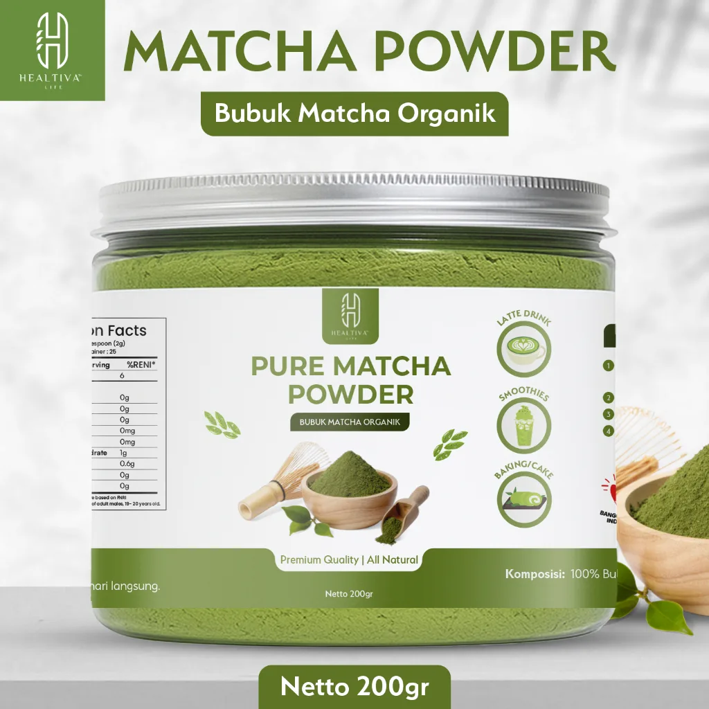 Pure Matcha Powder 200gr Bubuk Matcha Premium Organik Original