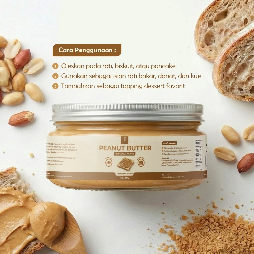 HEALTIVA Peanut Butter 280gr Selai Kacang Creamy Manis Lembut Oles Roti Healthy Spread