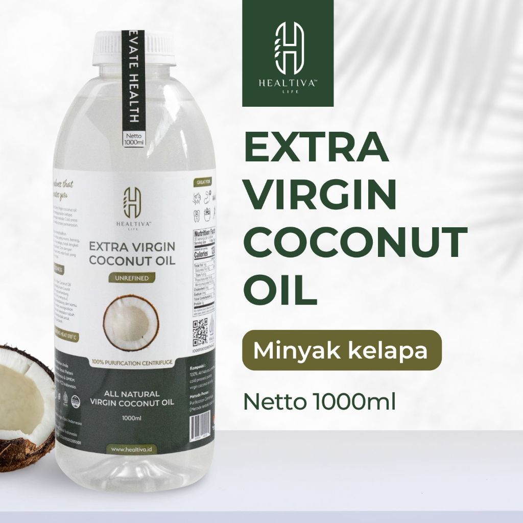 HEALTIVA VCO 1 Liter Minyak Kelapa Murni Extra Virgin Coconut Oil