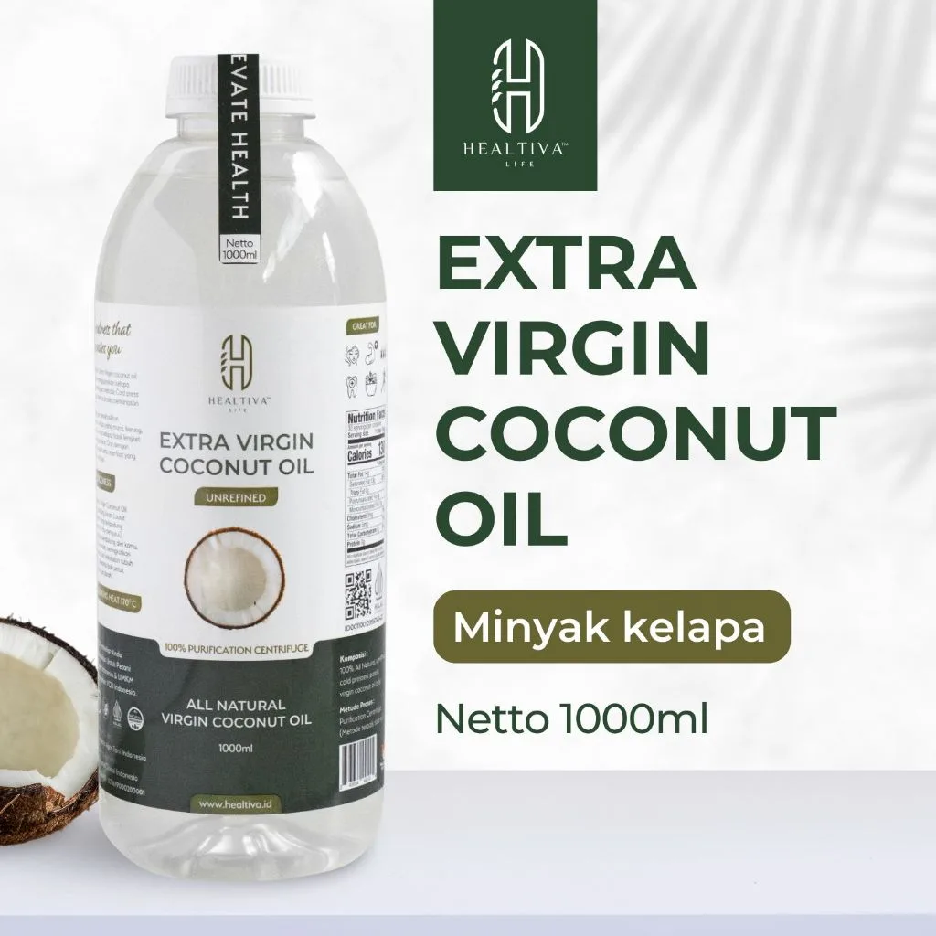 HEALTIVA VCO 1 Liter Minyak Kelapa Murni Extra Virgin Coconut Oil