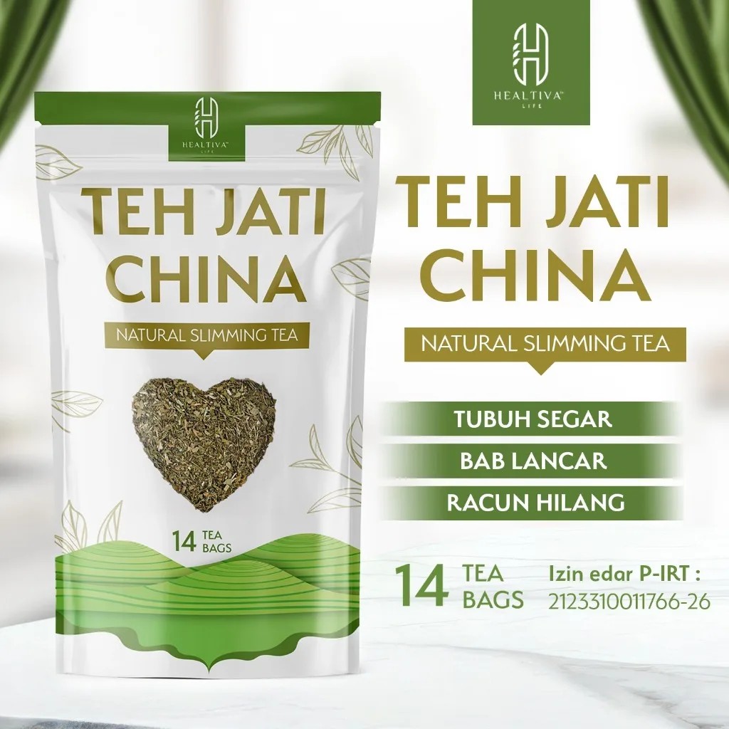 Teh Daun Jati China Teh Diet 14 Kantong Teh Herbal Celup Daun Senna Pelancar Pencernaan