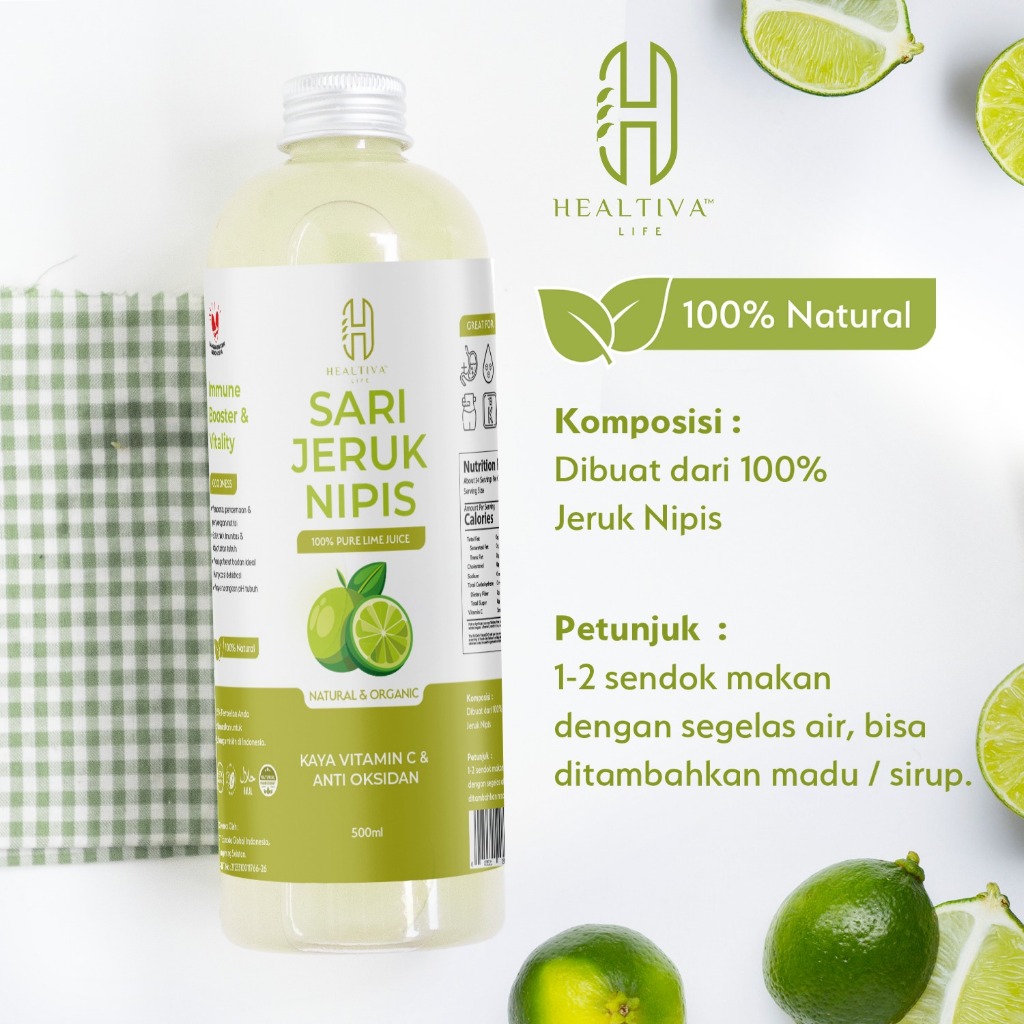 HEALTIVA Sari Jeruk Nipis 500ml Perasan Jeruk Nipis Murni Minuman Kesehatan