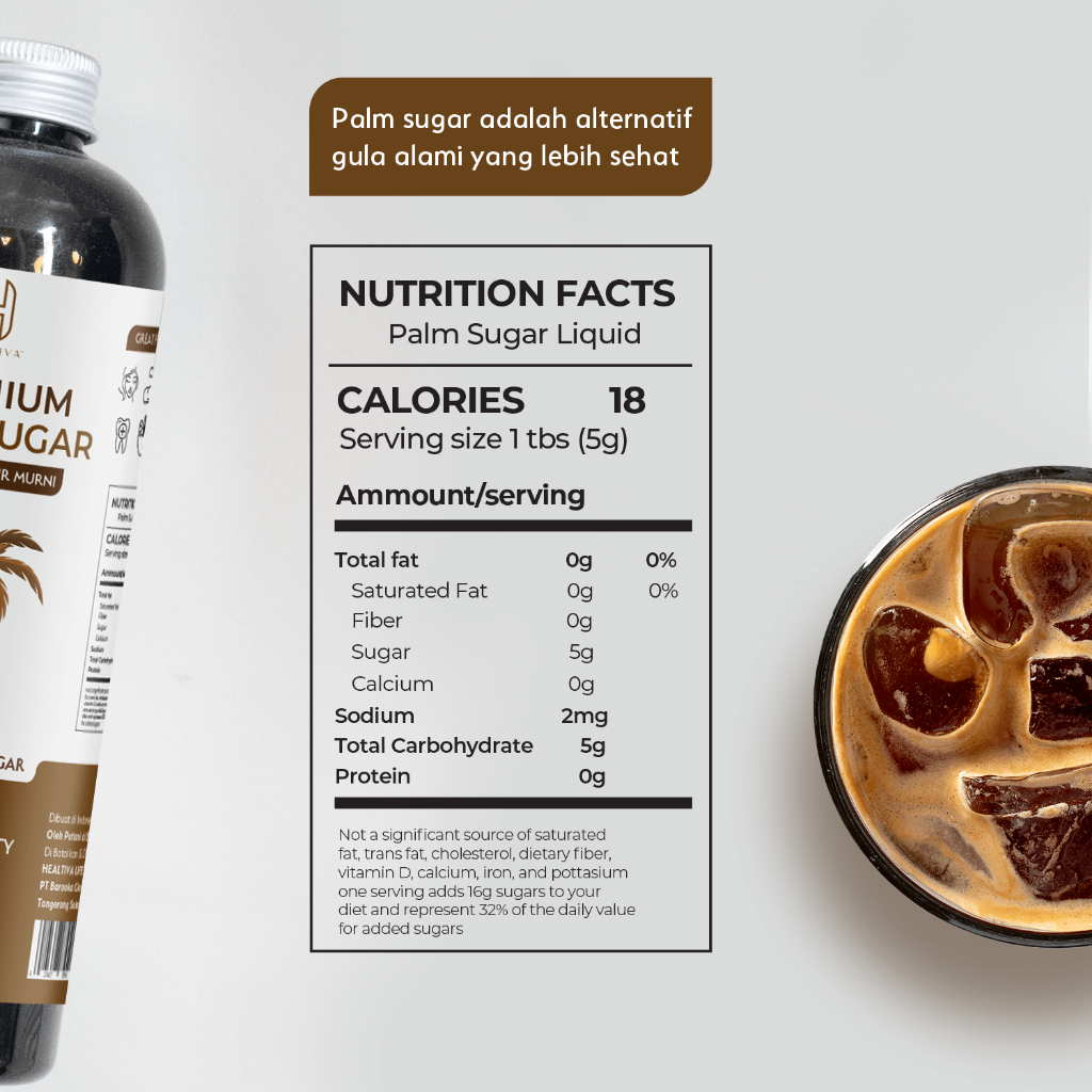 HEALTIVA Gula Aren Cair Murni 500ml Gula Aren Asli Brown Sugar Pemanis Alami