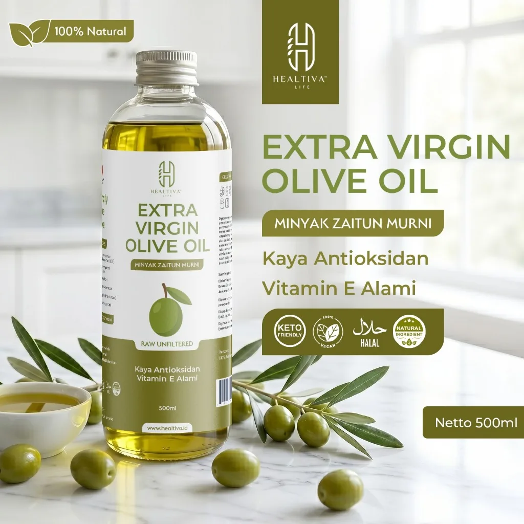 Extra Virgin Olive Oil 500ml Minyak Zaitun Murni EVOO Antioksidan Vitamin E