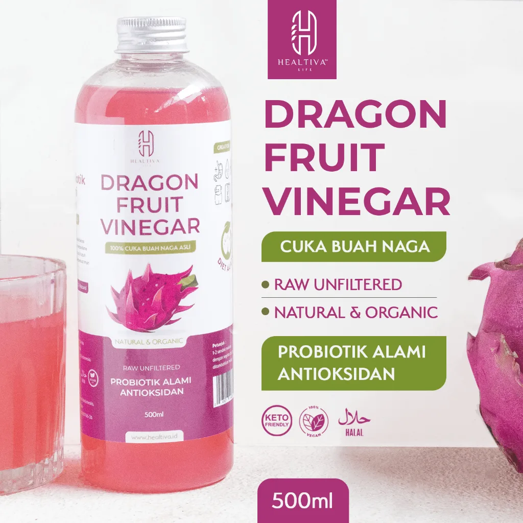 Dragon Fruit Vinegar 500ml Cuka Buah Naga Probiotik Alami