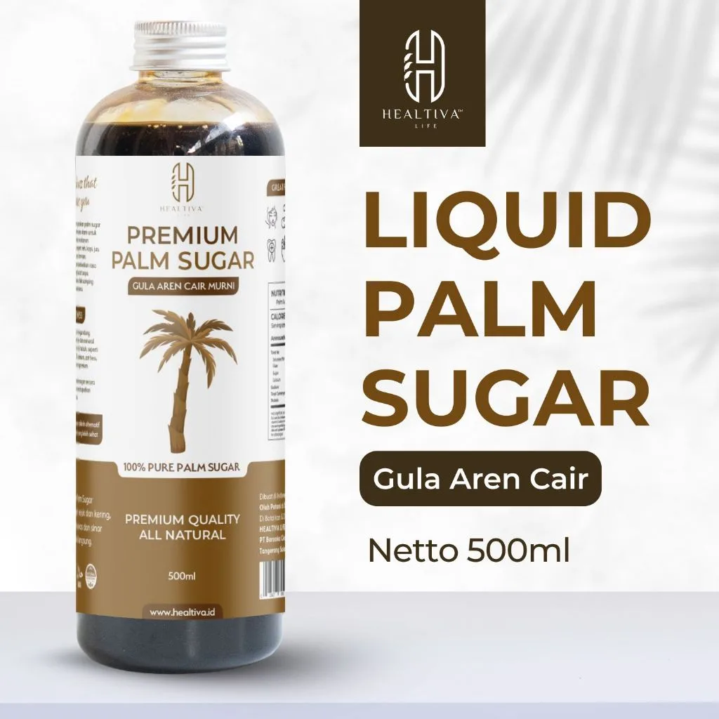 HEALTIVA Gula Aren Cair Murni 500ml Gula Aren Asli Brown Sugar Pemanis Alami