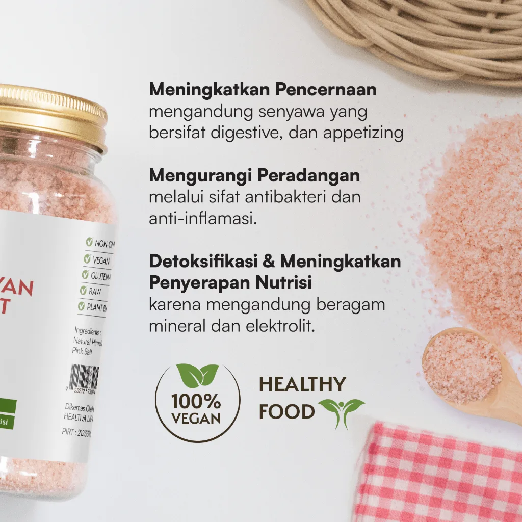 HEALTIVA Garam Himalaya Murni 300gr Garam Himalaya Original Himalayan Pink Salt