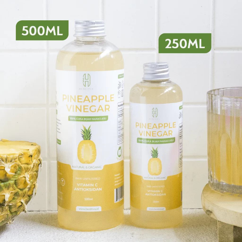 HEALTIVA Cuka Nanas Original Untuk Keshatan 500ml With Mother | Pineapple Vinegar Fermentasi Alami