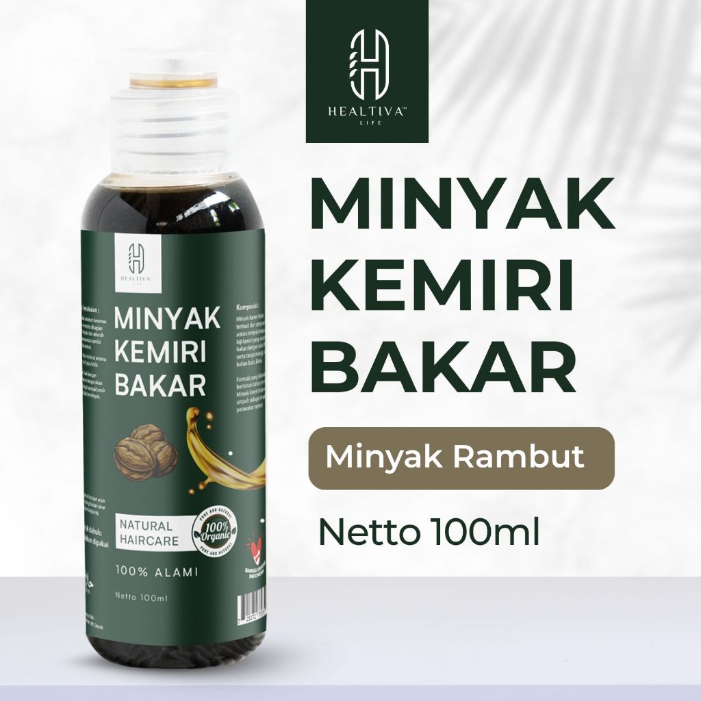 HEALTIVA Minyak Kemiri Bakar 100ml Penghitam Rambut
