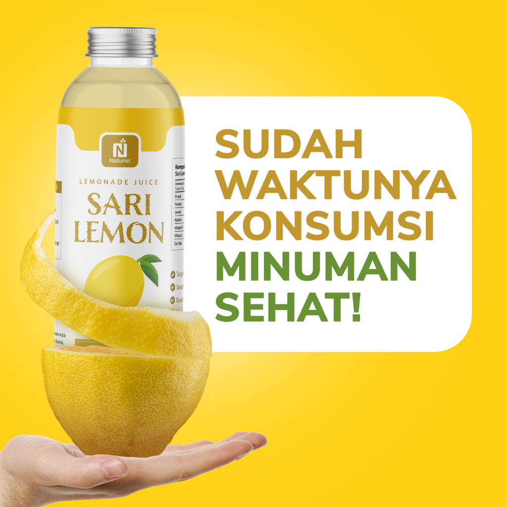 NATURIST Sari Lemon Murni 100% 500ml Lemon Juice Tanpa Gula Perasan Lemon Murni