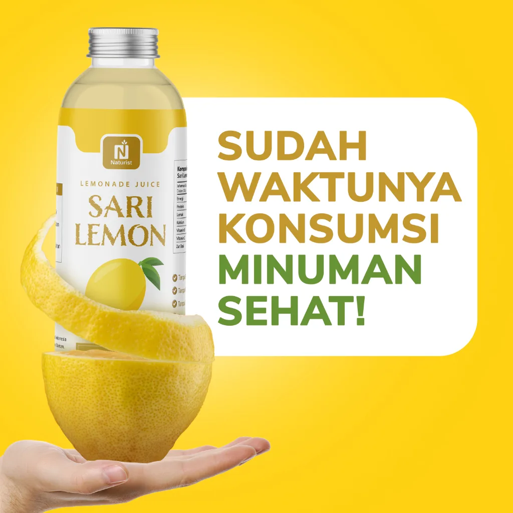 NATURIST Sari Lemon Murni 100% 500ml Lemon Juice Tanpa Gula Perasan Lemon Murni