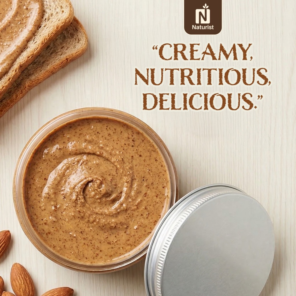NATURIST Almond Butter 280gr Selai Kacang Almond Creamy Tinggi Protein Lemak Sehat Premium