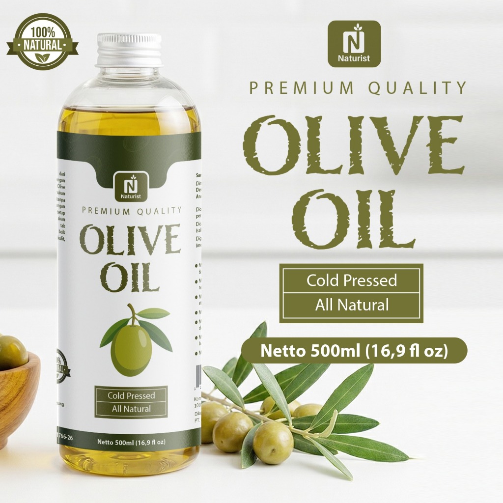 NATURIST Minyak Zaitun Asli Extra Virgin Olive Oil Evoo Mpasi & Masakan Sehat Cold Pressed