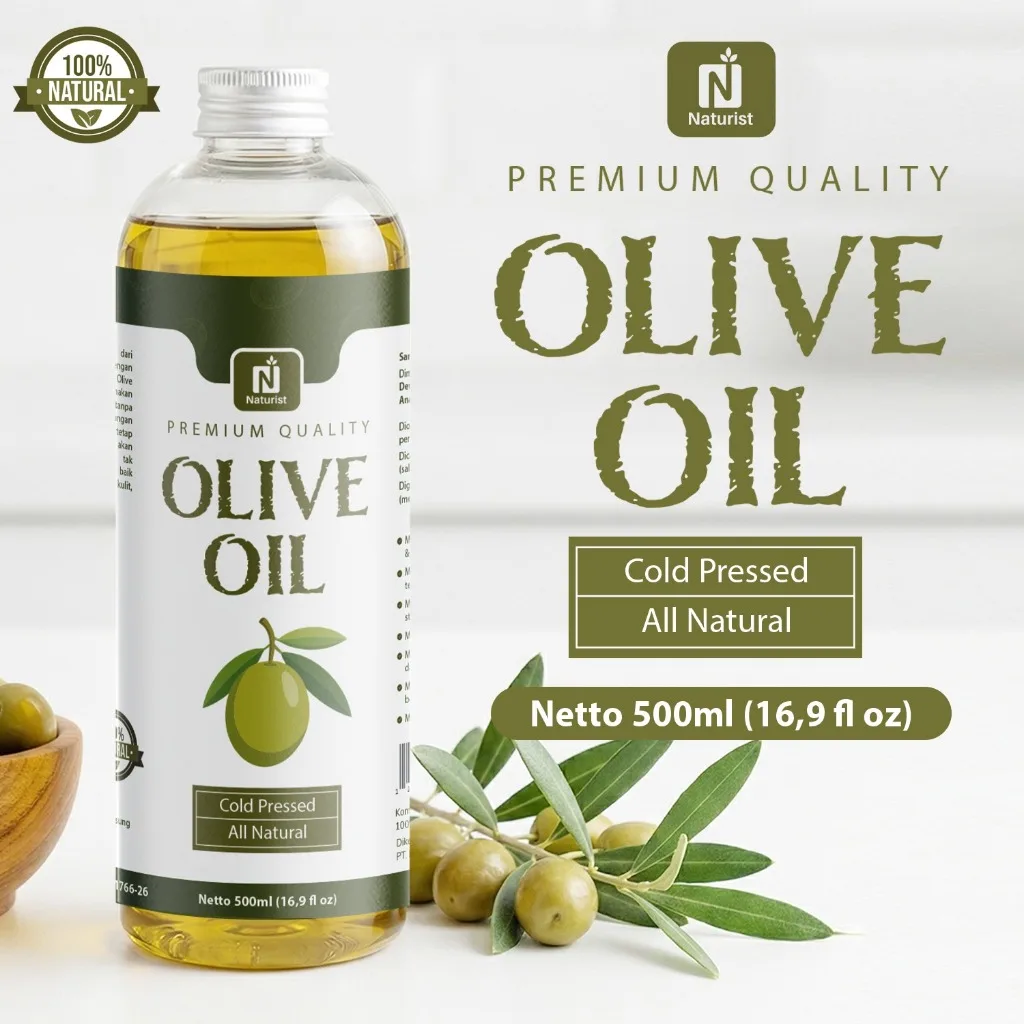 NATURIST Minyak Zaitun Asli Extra Virgin Olive Oil Evoo Mpasi & Masakan Sehat Cold Pressed