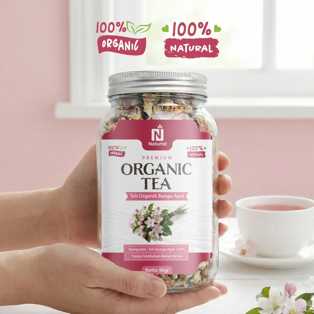 NATURIST Teh Bunga Apel Herbal Dried Apple Flower Tea Alami Minuman Sehat Relax Non Gula