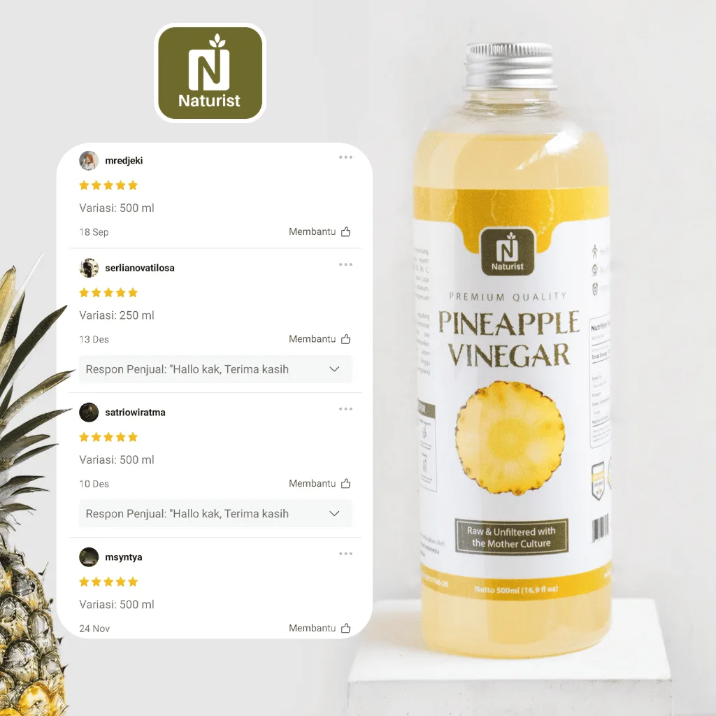 NATURIST Cuka Nanas Murni 500ml With The Mother Pineapple Vinegar Fermentasi Alami