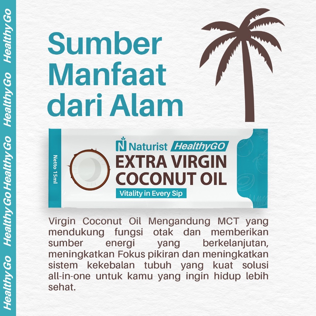 NATURIST Extra Virgin Coconut Oil VCO Organik Sachet Pure Minyak Kelapa Murni Travel Pack 15ml