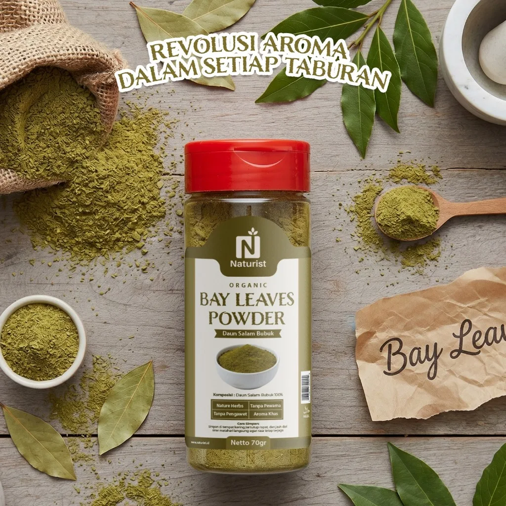 NATURIST Bay Leaves Powder 70gr Bubuk Daun Salam Bumbu Masak Dapur Alami Premium Non MSG Serbaguna