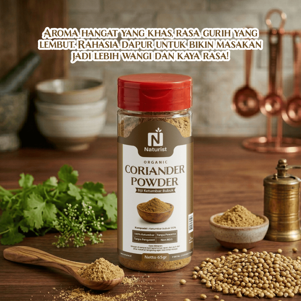 NATURIST Ketumbar Bubuk 65gr Coriander Powder 100% Murni Tanpa MSG Bumbu Masak Premium