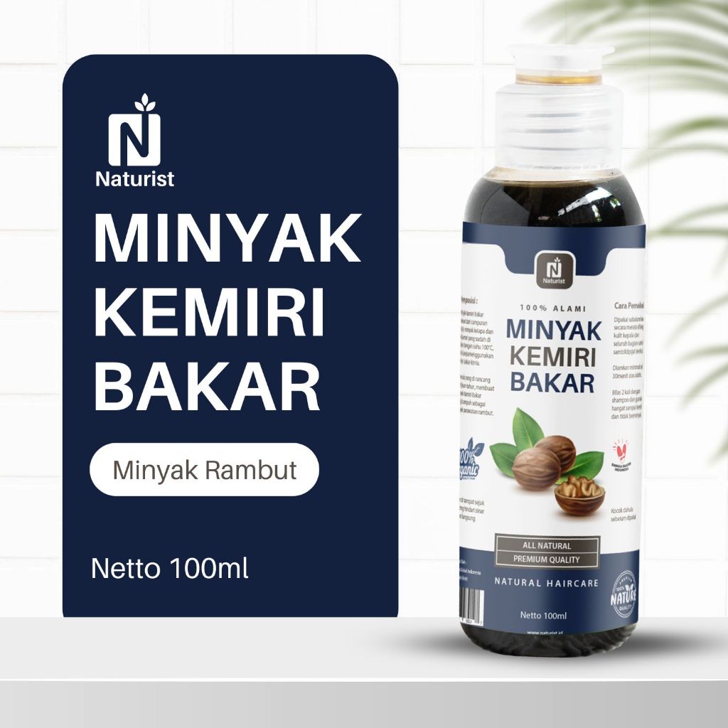 NATURIST Minyak Kemiri Bakar 100ml Hair Growth Oil Alami Perawatan Rambut Alami
